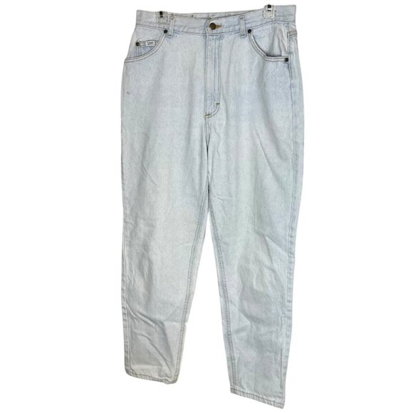 Vintage Lee Womens 16 High Rise Mom Jeans Light Wash Denim Retro 90s Relaxed Fit - Picture 1 of 9